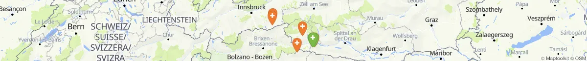 Kartenansicht für Apotheken-Notdienste in der Nähe von Sankt Jakob in Defereggen (Lienz, Tirol)